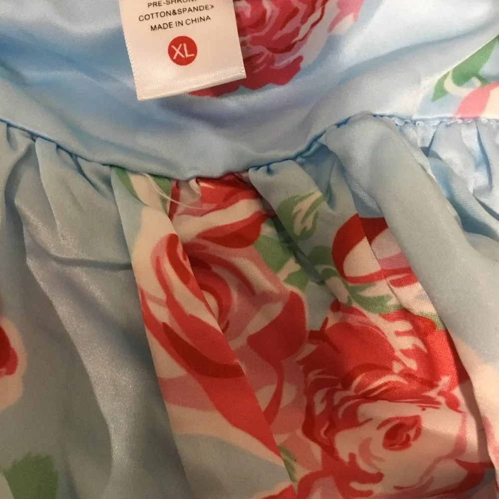 Woman's Skirt MAXI Skirt Blue Floral Pattern Sz 12-14 Au NNT - Picture 3 of 3
